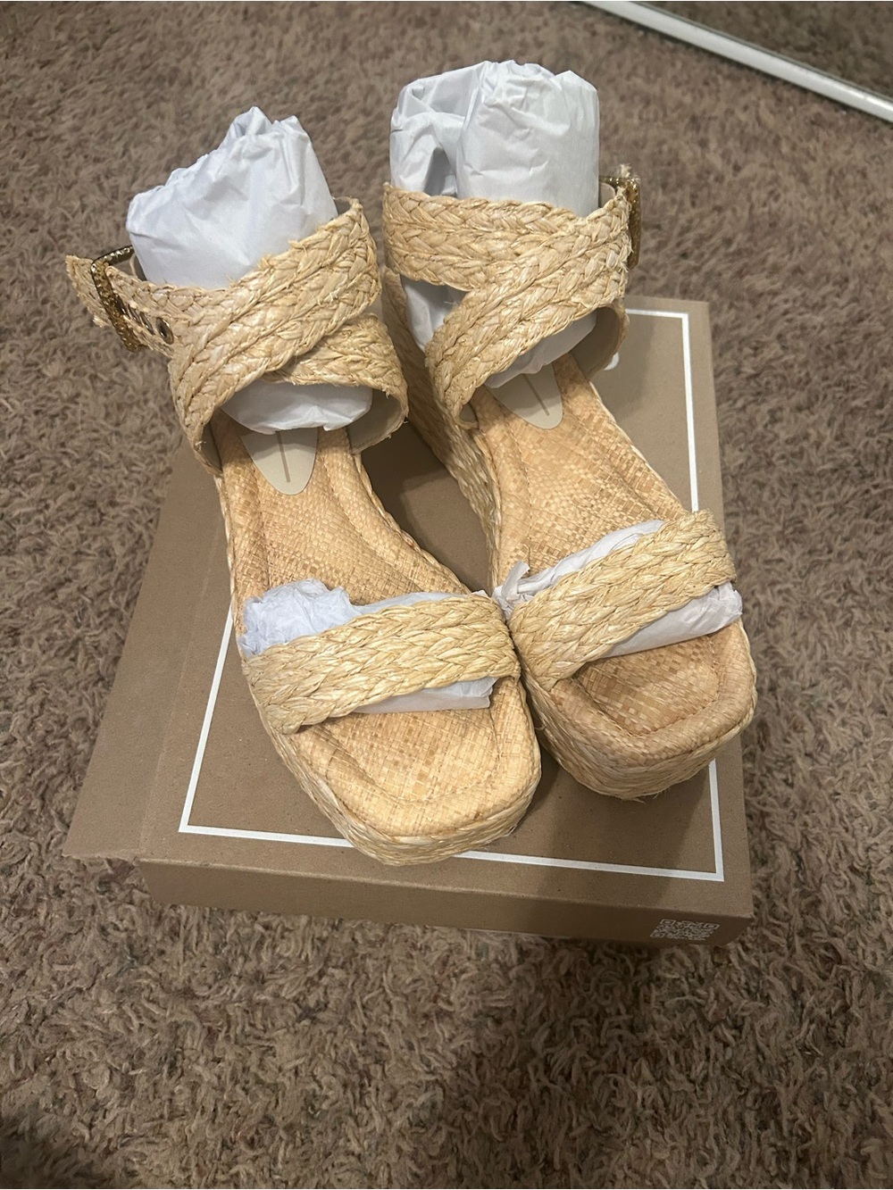 Dolce Vita Natural Braided Espadrille Wedge Sandals